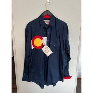 Rockmount Ranchwear Colorado Flag Pearl Snap Western Up‎ Shirt - Size L